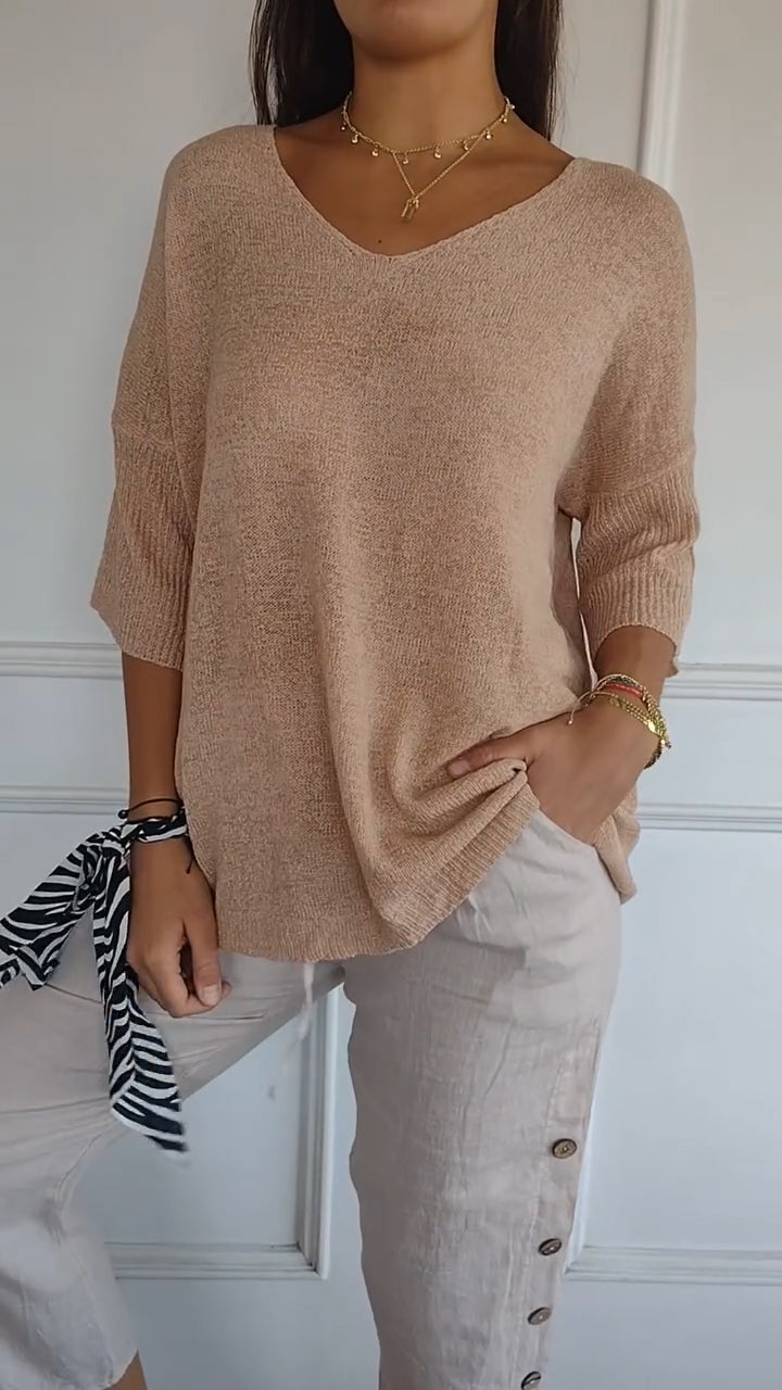Damen V-Ausschnitt Top mit zeitlosem Design