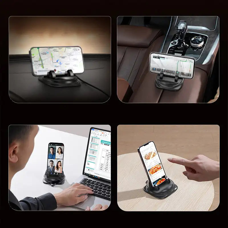 360° Drehbare Auto-Telefonhalterung – Universelle Smartphone Halterung mit Starker Klemme und Werkzeugloser Installation, Schwarz