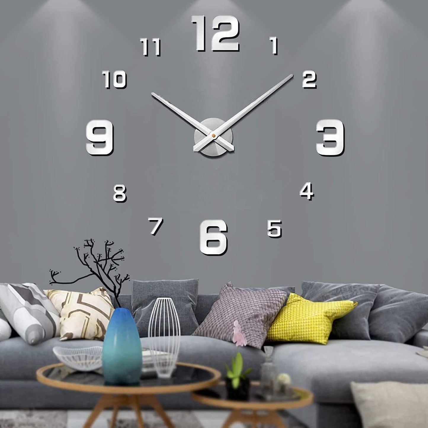 3D-Wanduhr Modern DIY – Große Wanduhr mit Beleuchtungsoption