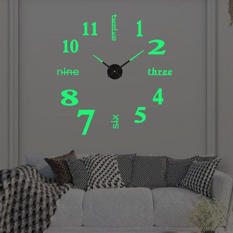 3D-Wanduhr Modern DIY – Große Wanduhr mit Beleuchtungsoption