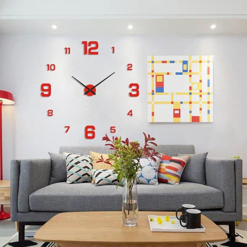 3D-Wanduhr Modern DIY – Große Wanduhr mit Beleuchtungsoption