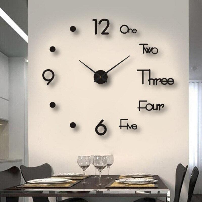 3D-Wanduhr Modern DIY – Große Wanduhr mit Beleuchtungsoption