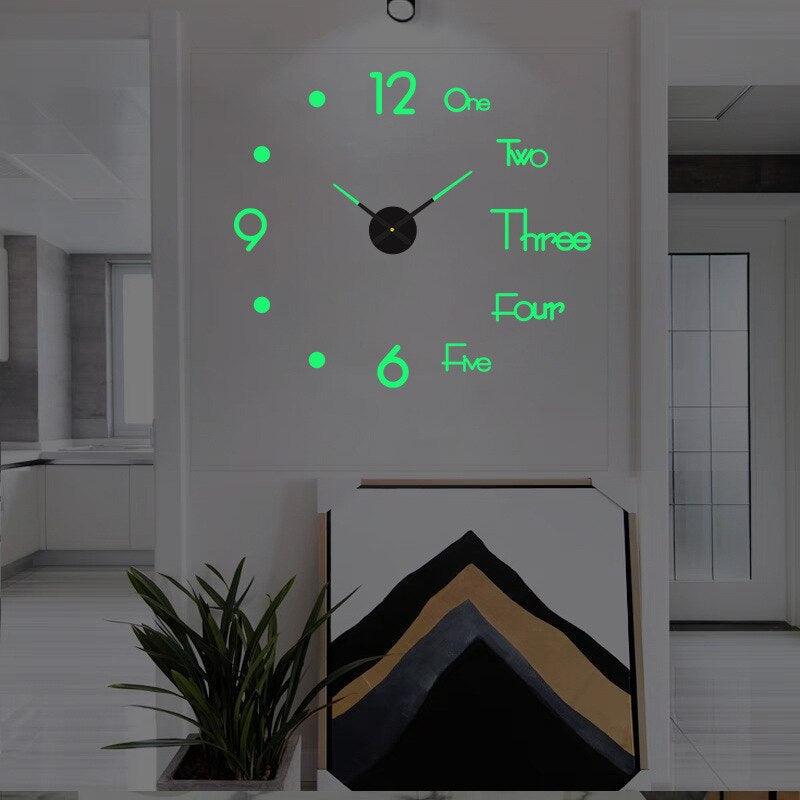 3D-Wanduhr Modern DIY – Große Wanduhr mit Beleuchtungsoption