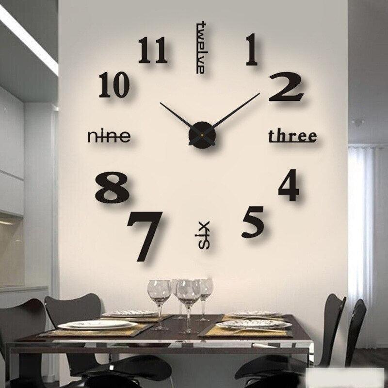 3D-Wanduhr Modern DIY – Große Wanduhr mit Beleuchtungsoption