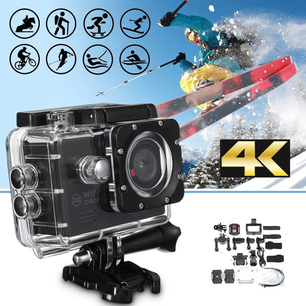 4K-Ultra-HD-Actionkamera mit WLAN und wasserdichtem Gehäuse – kompakt, ideal für Abenteuer- und Sportfotografie