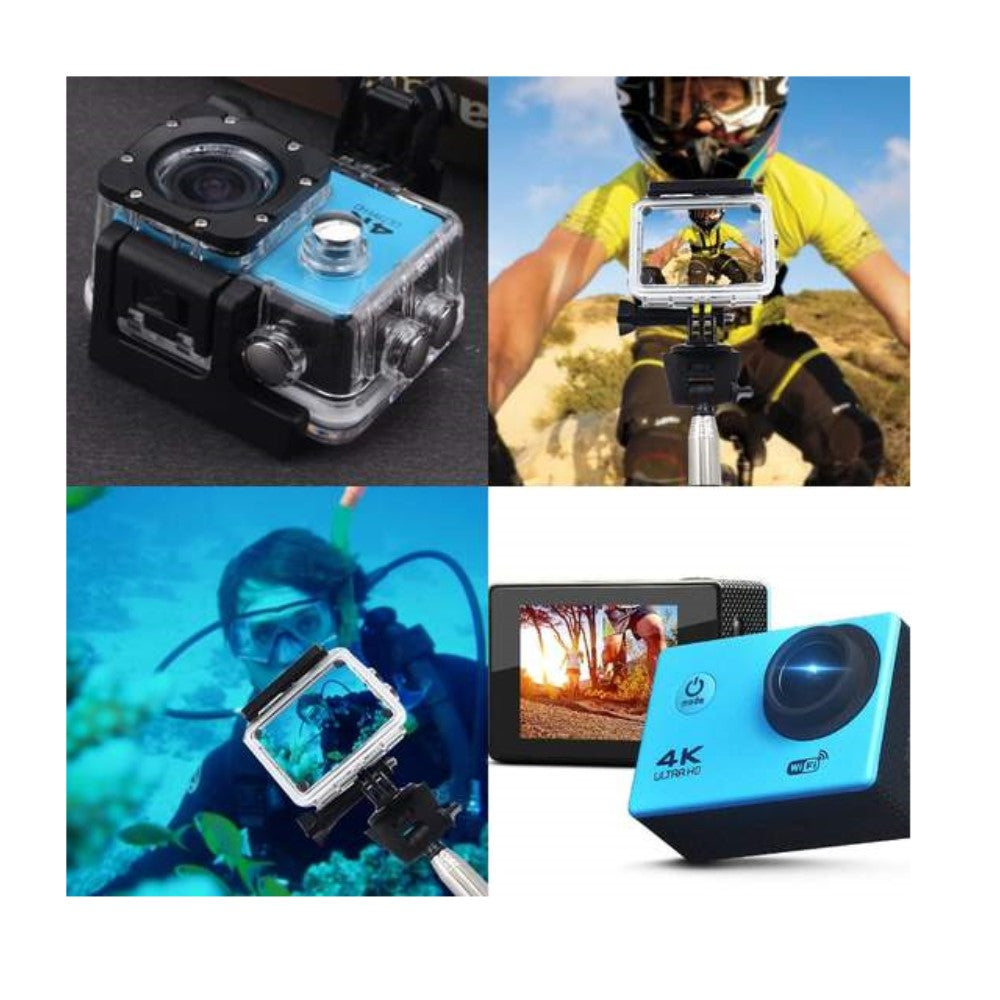 4K-Ultra-HD-Actionkamera mit WLAN und wasserdichtem Gehäuse – kompakt, ideal für Abenteuer- und Sportfotografie
