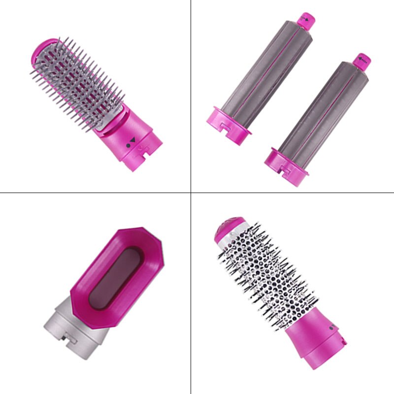 5-in-1-Haartrocknerbürste mit Glätteisen und Lockenstab – Für alle Haartypen, ergonomisches Design, 1000 Watt
