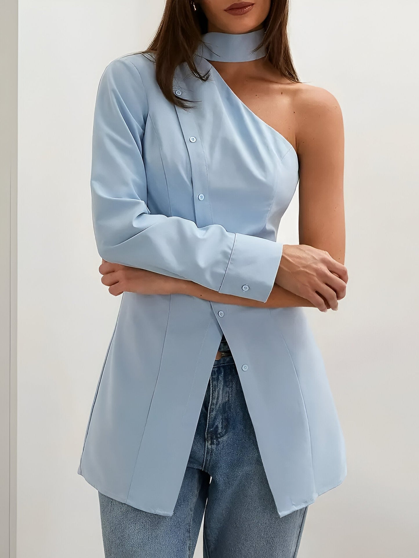 Elegantes One-Shoulder-Oberteil für Damen-3