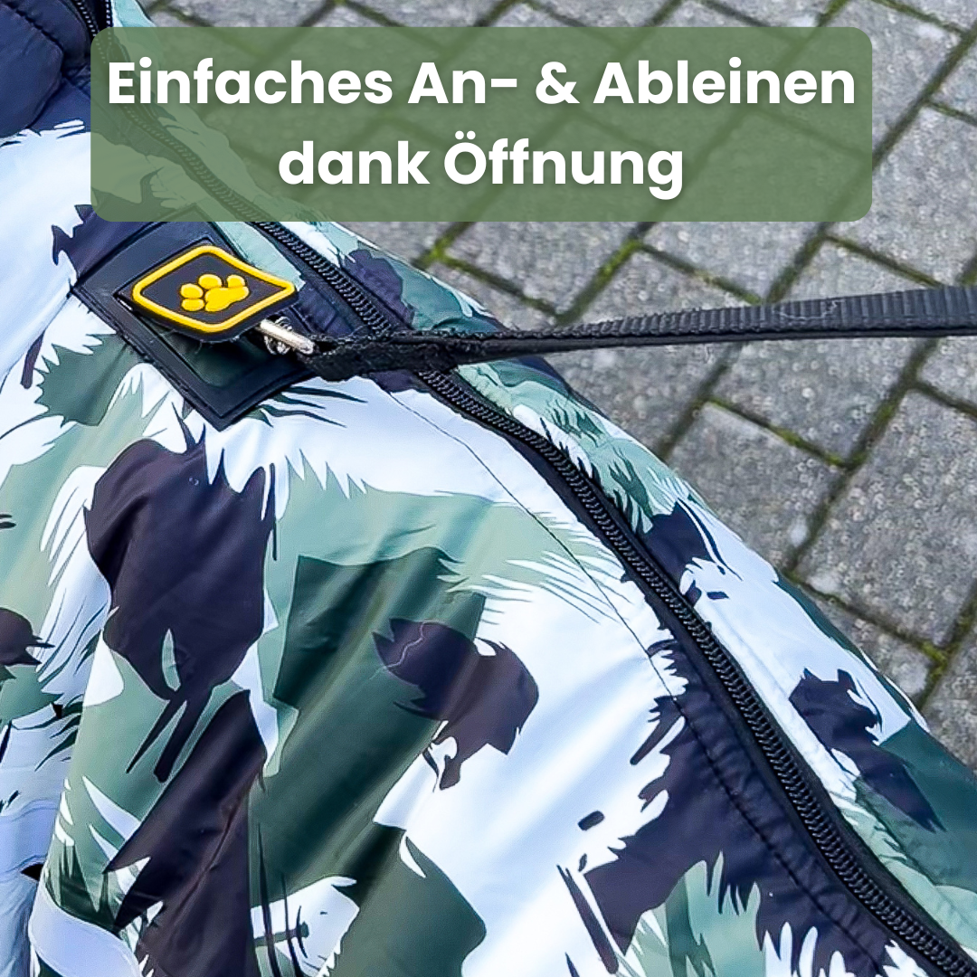 Active+ Thermo Hundemantel Schwarz – Wasserabweisend, Reflektierend, Mit Bauchschutz für Kälte und Nässe