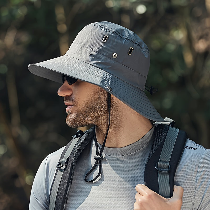 Atmungsaktiver Sonnenhut für Herren mit breiter Krempe – leicht, verstellbar und optimaler UV-Schutz für Outdoor-Aktivitäten