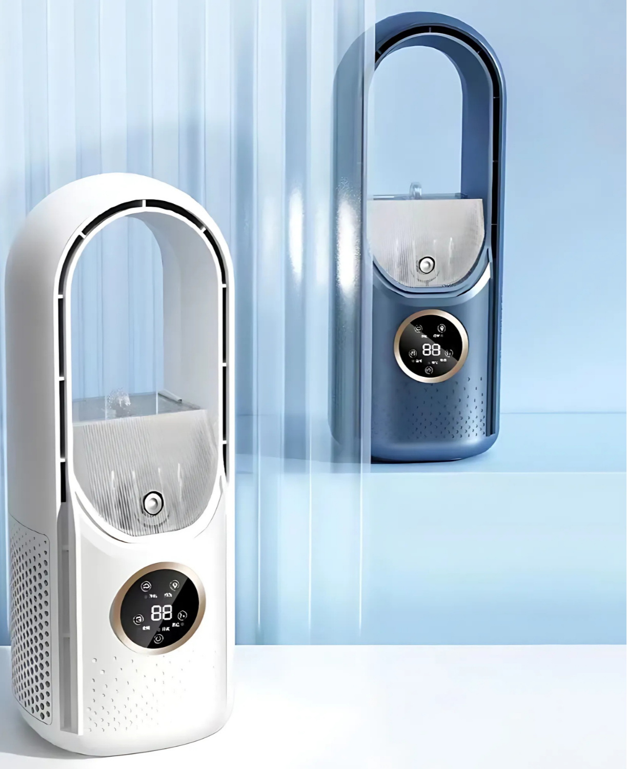 Bladeless USB-Luftkühler mit 6 Geschwindigkeitsstufen und Timer – Geräuscharm und Luftbefeuchtung für Büro und Schlafzimmer