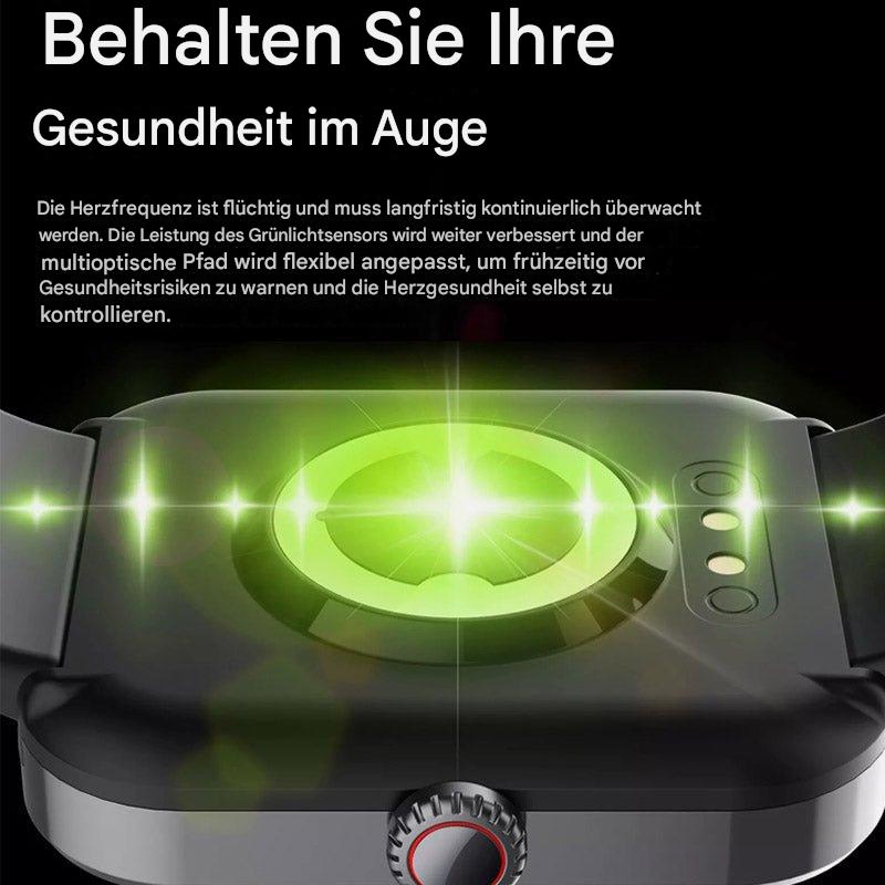 Blutzucker-Messuhr mit Echtzeit-Überwachung – Multifunktionale Gesundheitsuhr mit Herzfrequenzmonitor und Schlaftracker