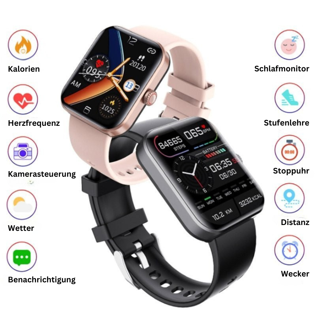 Blutzucker-Messuhr mit Echtzeit-Überwachung – Multifunktionale Gesundheitsuhr mit Herzfrequenzmonitor und Schlaftracker