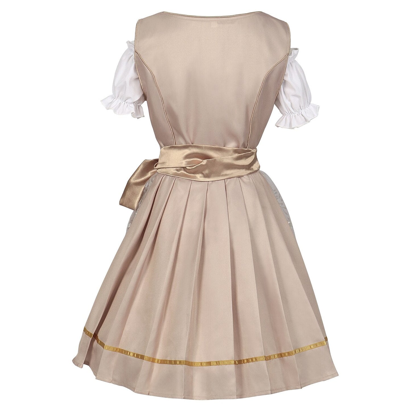 Champagnergoldenes Dirndlkleid – Oktoberfest | Elegantes Trachtenkleid mit Schürze und Bluse