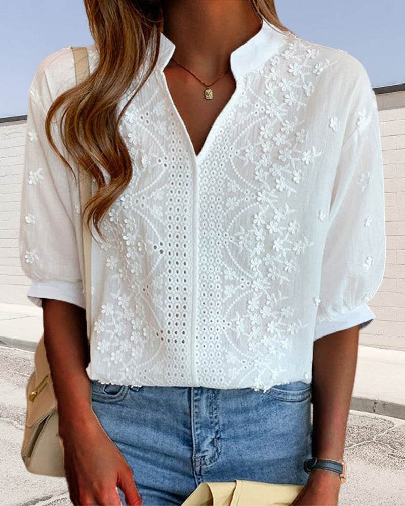 Damen Bluse mit V-Ausschnitt | Sommermode für Frauen