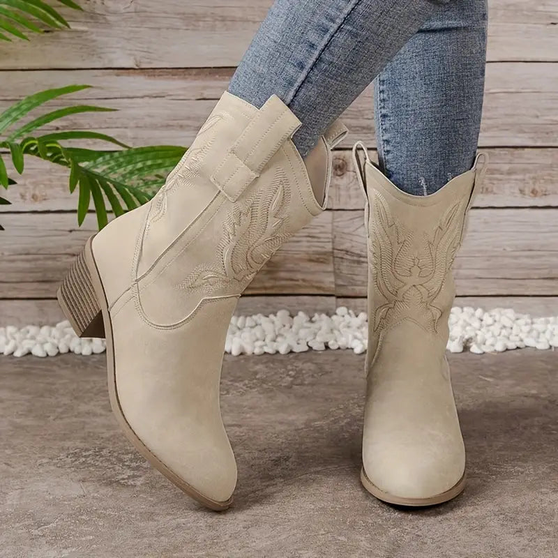 Damen-Cowboystiefel mit gepolsterten Einlegesohlen – elegante Westernstiefel für Komfort und Stil