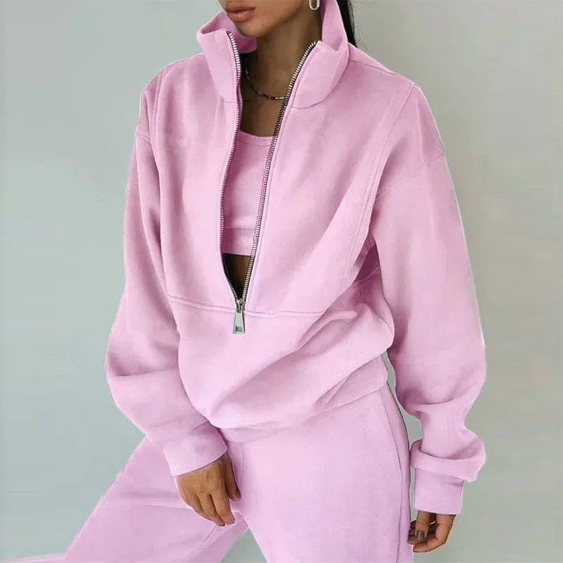 Damen Set | Winter Sweatshirt und Hose für Freizeit und Sport