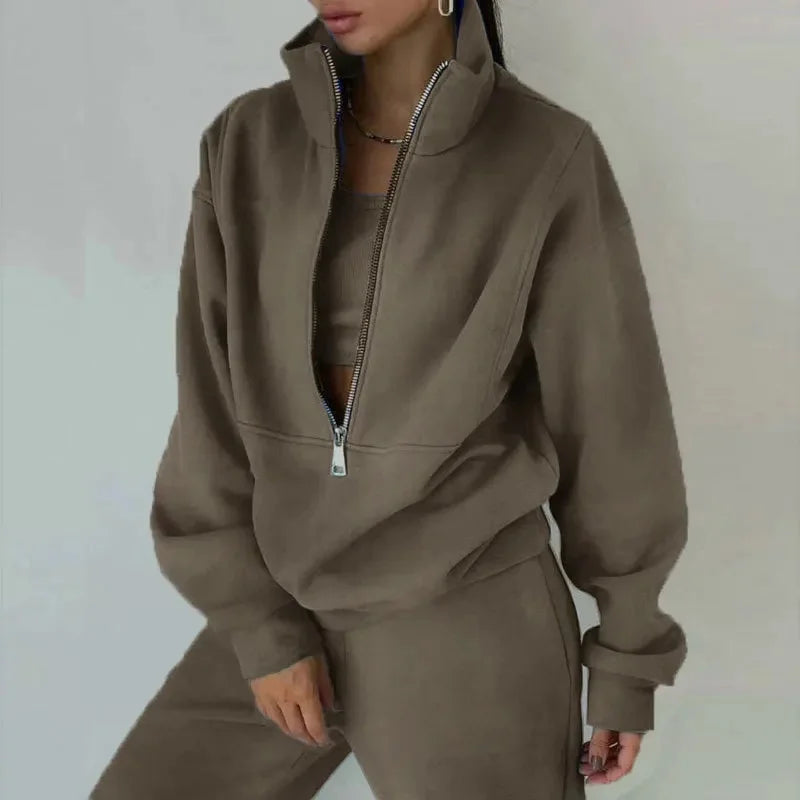 Damen Set | Winter Sweatshirt und Hose für Freizeit und Sport
