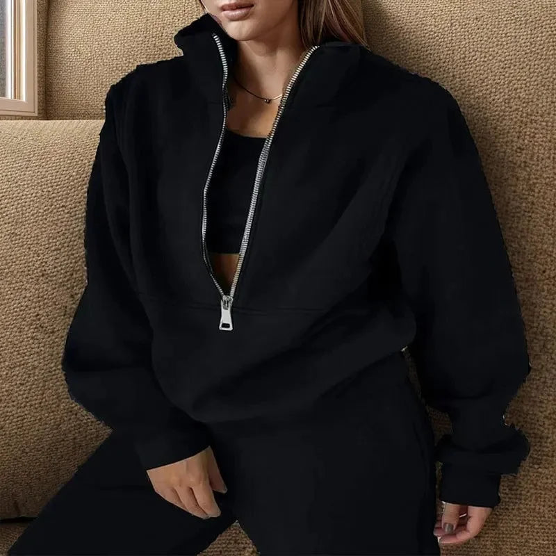Damen Set | Winter Sweatshirt und Hose für Freizeit und Sport