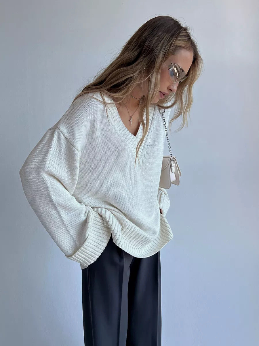 Damen V-Ausschnitt Pullover – lässiger Style für jeden Anlass, bequem und atmungsaktiv