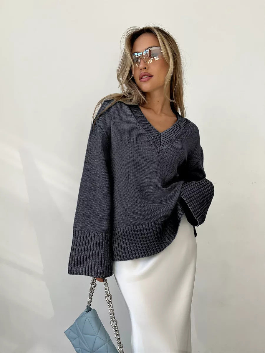 Damen V-Ausschnitt Pullover – lässiger Style für jeden Anlass, bequem und atmungsaktiv