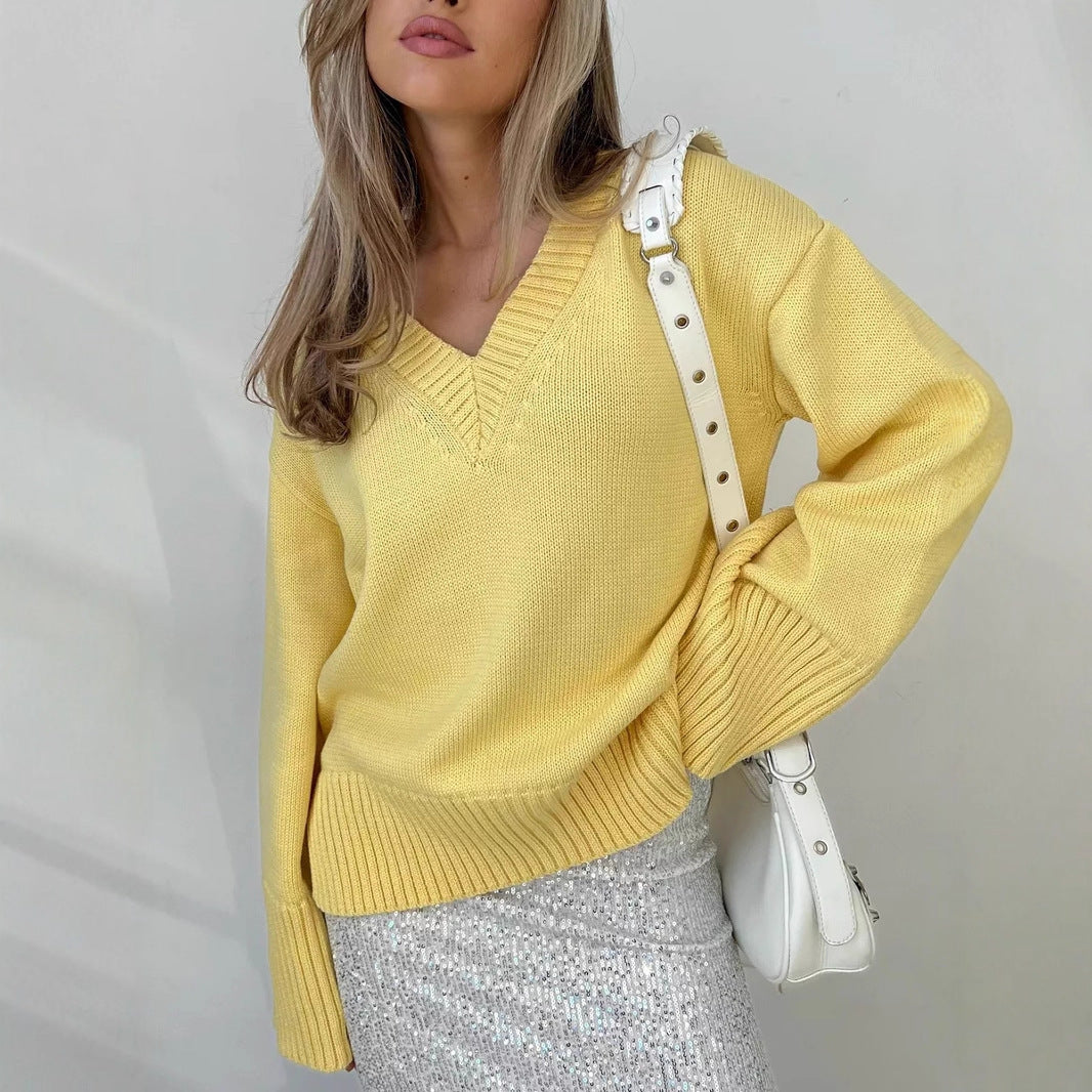 Damen V-Ausschnitt Pullover – lässiger Style für jeden Anlass, bequem und atmungsaktiv