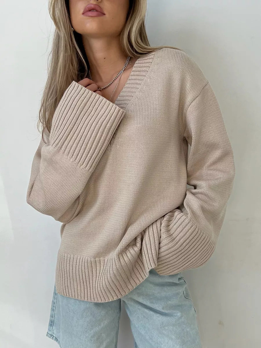 Damen V-Ausschnitt Pullover – lässiger Style für jeden Anlass, bequem und atmungsaktiv