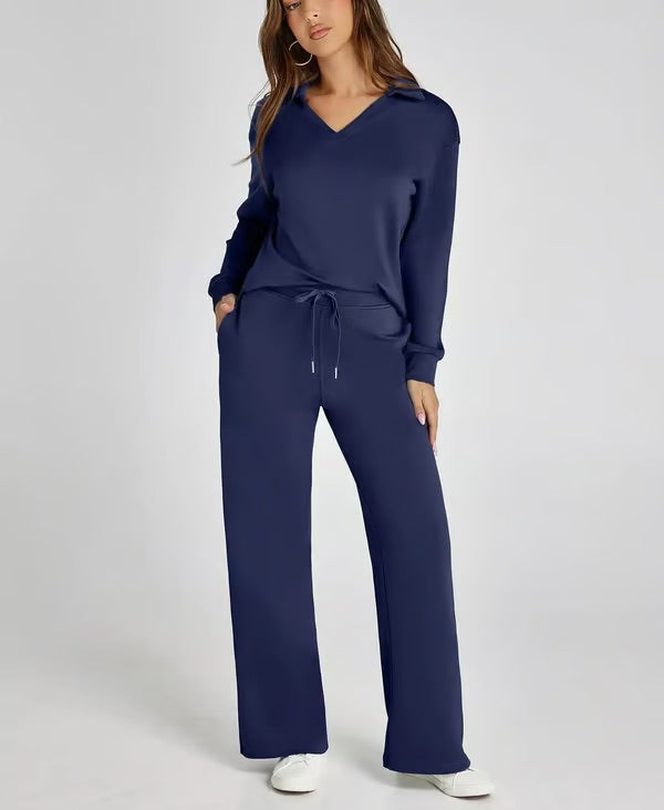 Damen Zweiteiliges Set | Sport Sweatshirt und Weite Hose für Herbst/Winter