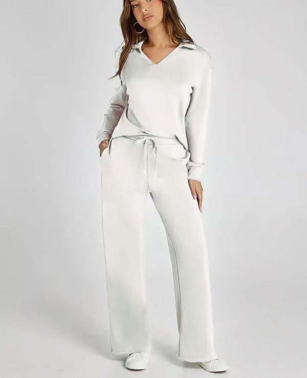 Damen Zweiteiliges Set | Sport Sweatshirt und Weite Hose für Herbst/Winter
