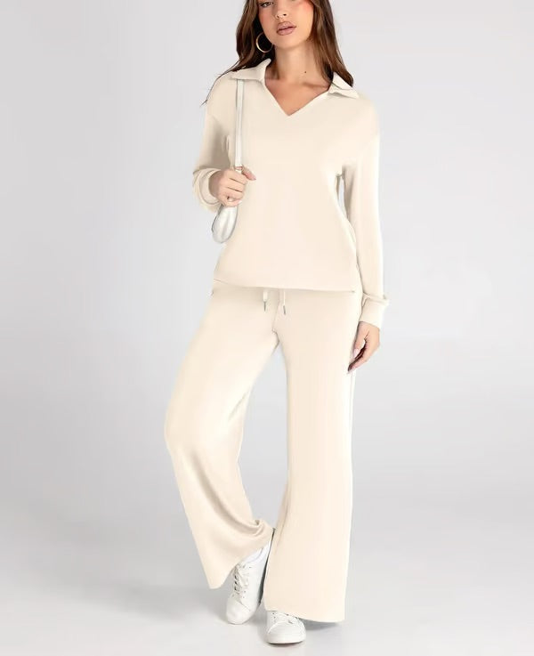 Damen Zweiteiliges Set | Sport Sweatshirt und Weite Hose für Herbst/Winter