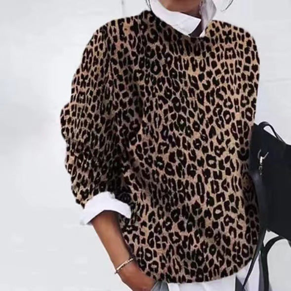 Damenpullover mit Leopardenmuster | Lässiger und modischer Pullover mit Tiermuster