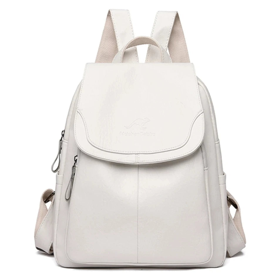 Diebstahlsicherer Lederucksack Damen | Rucksack für Reisen und Alltag