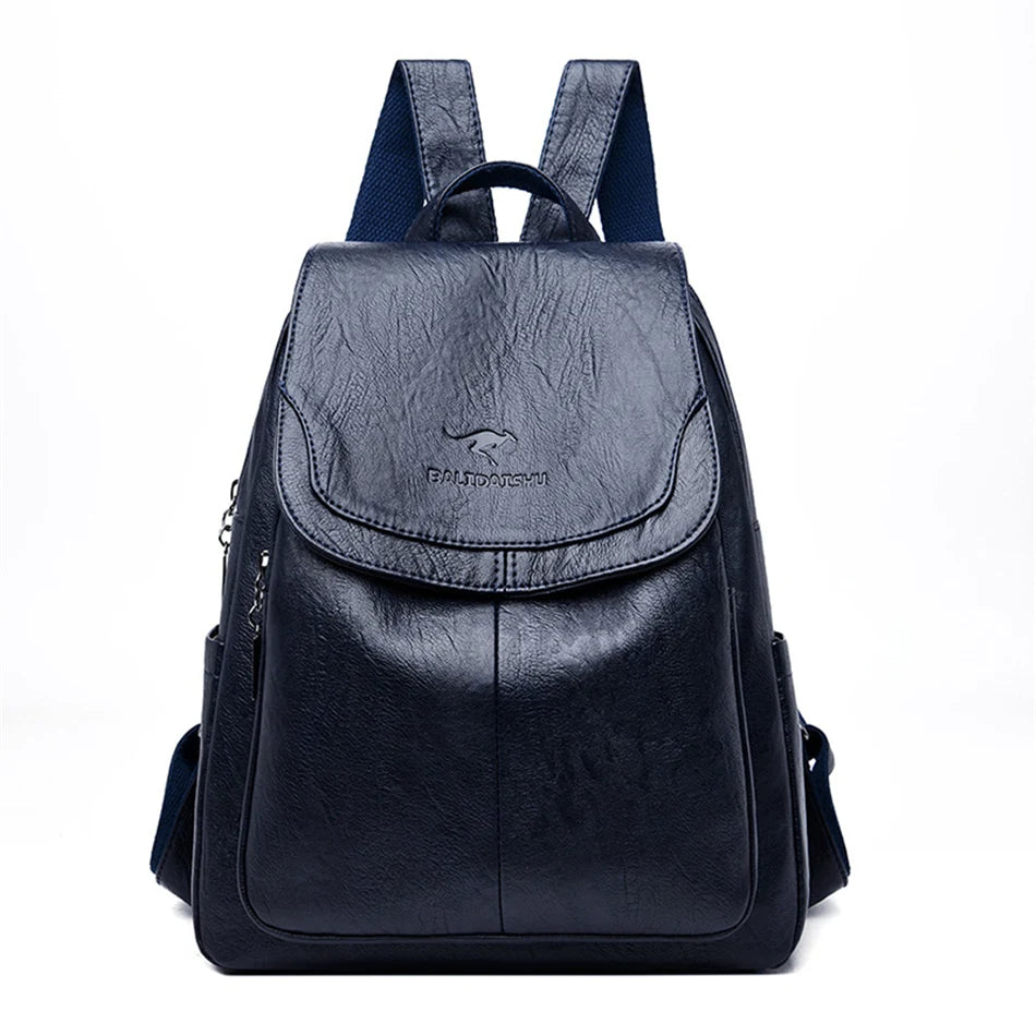 Diebstahlsicherer Lederucksack Damen | Rucksack für Reisen und Alltag