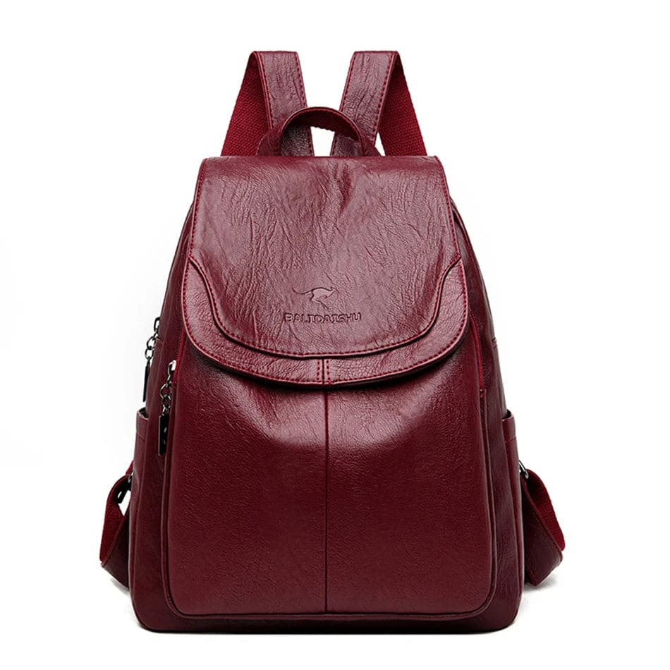 Diebstahlsicherer Lederucksack Damen | Rucksack für Reisen und Alltag