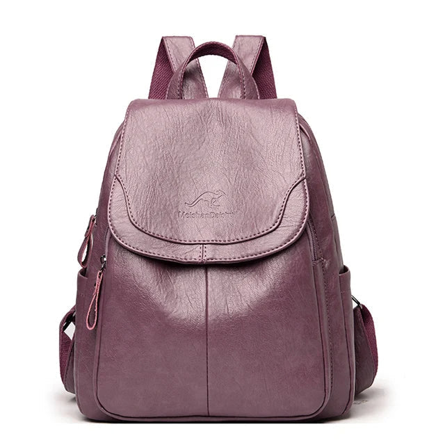 Diebstahlsicherer Lederucksack Damen | Rucksack für Reisen und Alltag