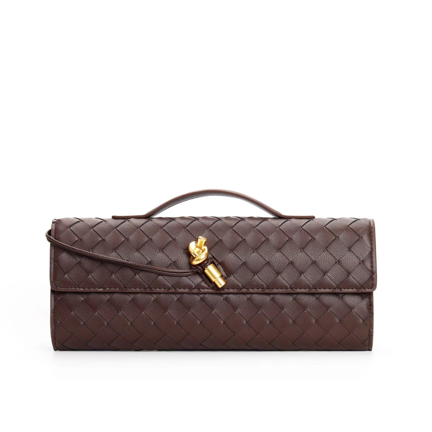 Edle geflochtene Damen Clutch aus Echtmaterial mit verstellbarem Riemen – kompakt und vielseitig für alle Gelegenheiten