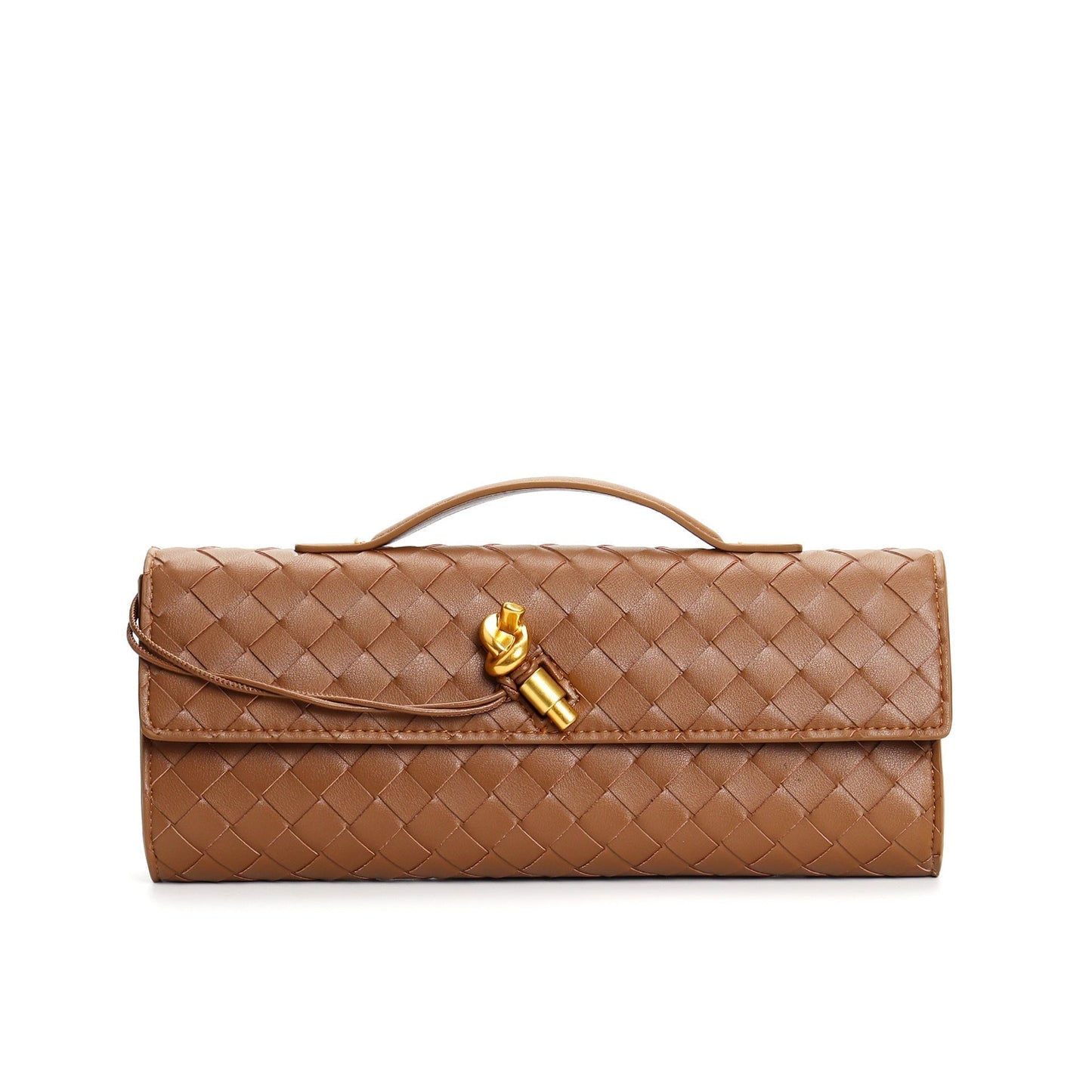 Edle geflochtene Damen Clutch aus Echtmaterial mit verstellbarem Riemen – kompakt und vielseitig für alle Gelegenheiten