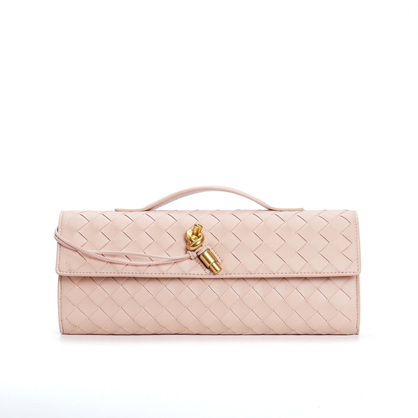 Edle geflochtene Damen Clutch aus Echtmaterial mit verstellbarem Riemen – kompakt und vielseitig für alle Gelegenheiten