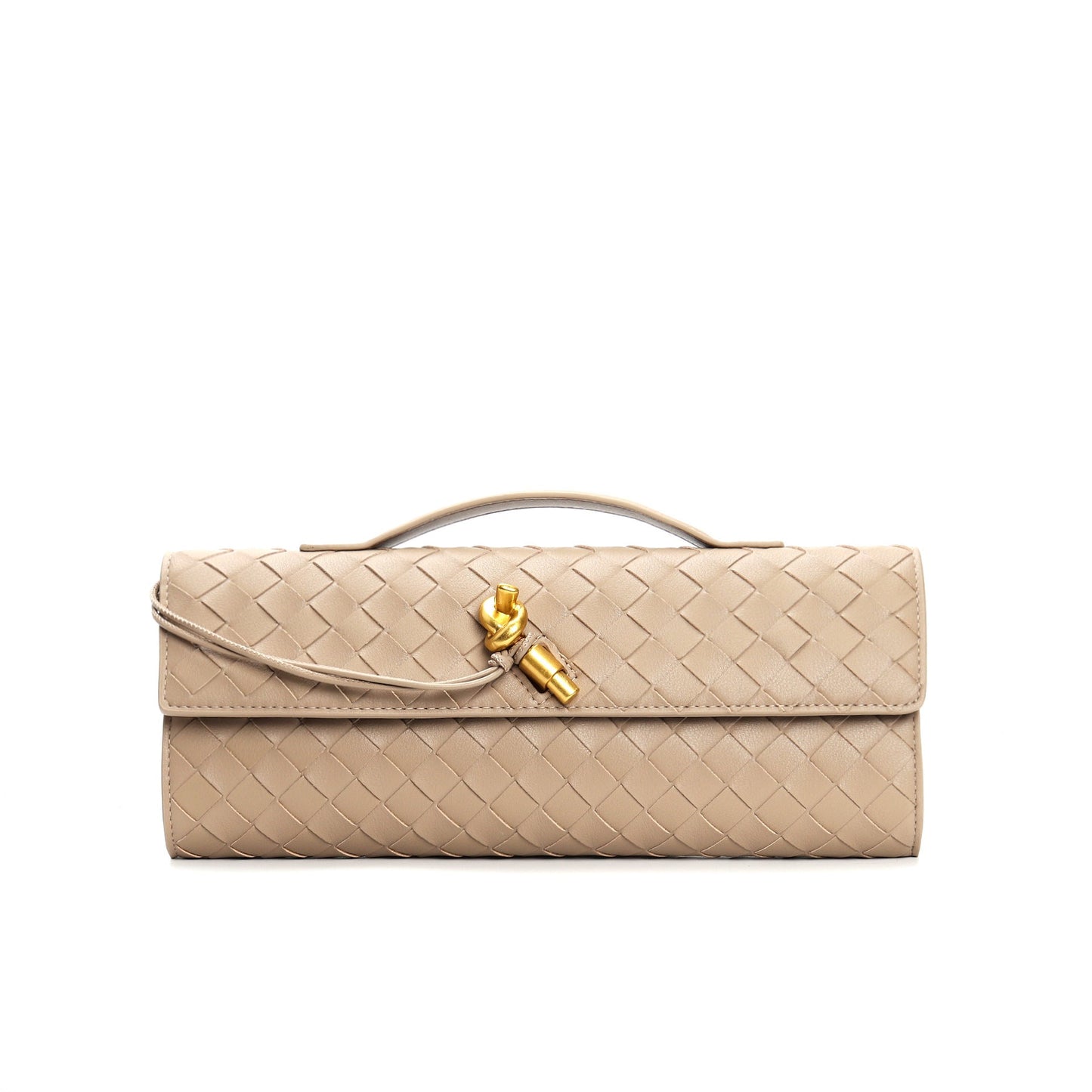 Edle geflochtene Damen Clutch aus Echtmaterial mit verstellbarem Riemen – kompakt und vielseitig für alle Gelegenheiten