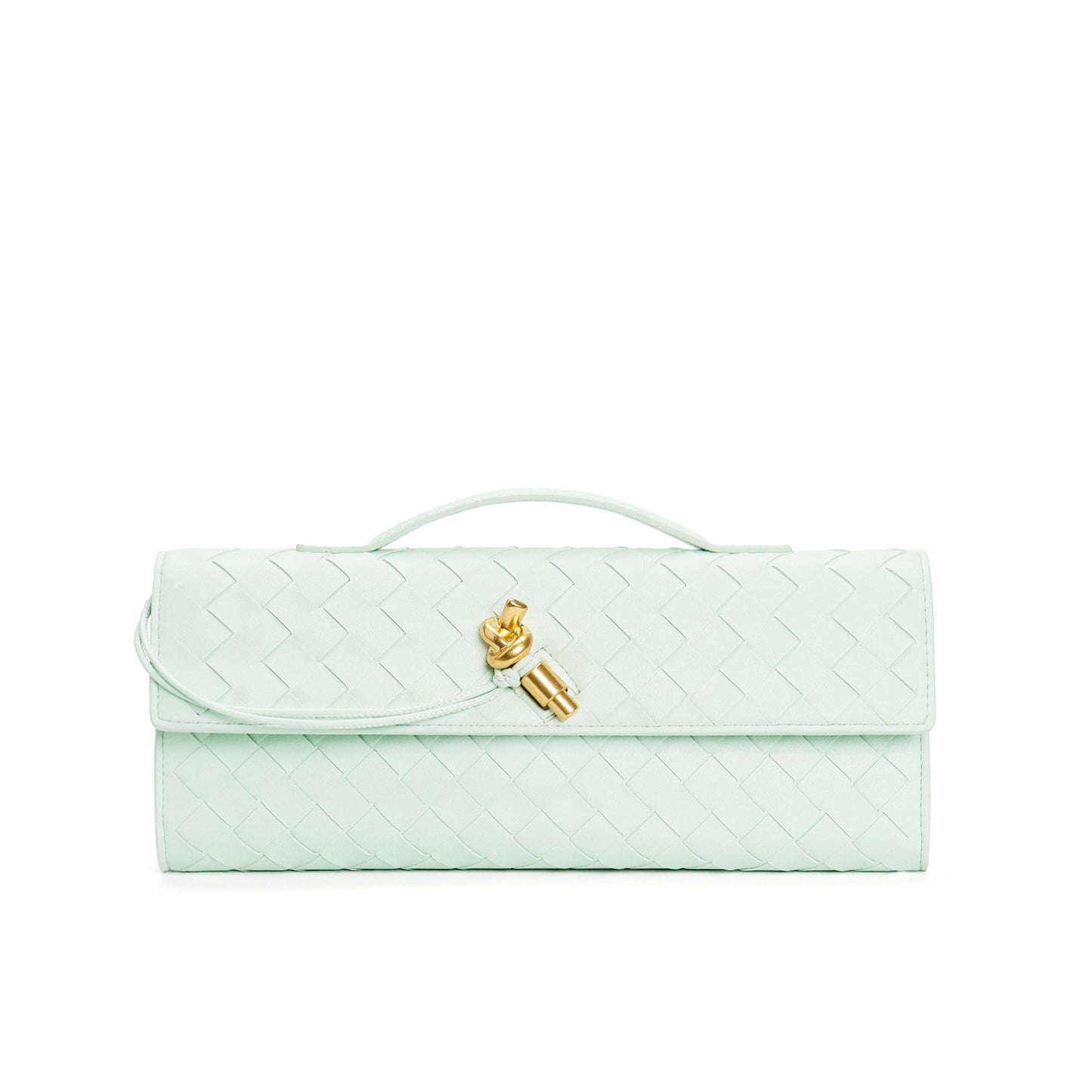Edle geflochtene Damen Clutch aus Echtmaterial mit verstellbarem Riemen – kompakt und vielseitig für alle Gelegenheiten