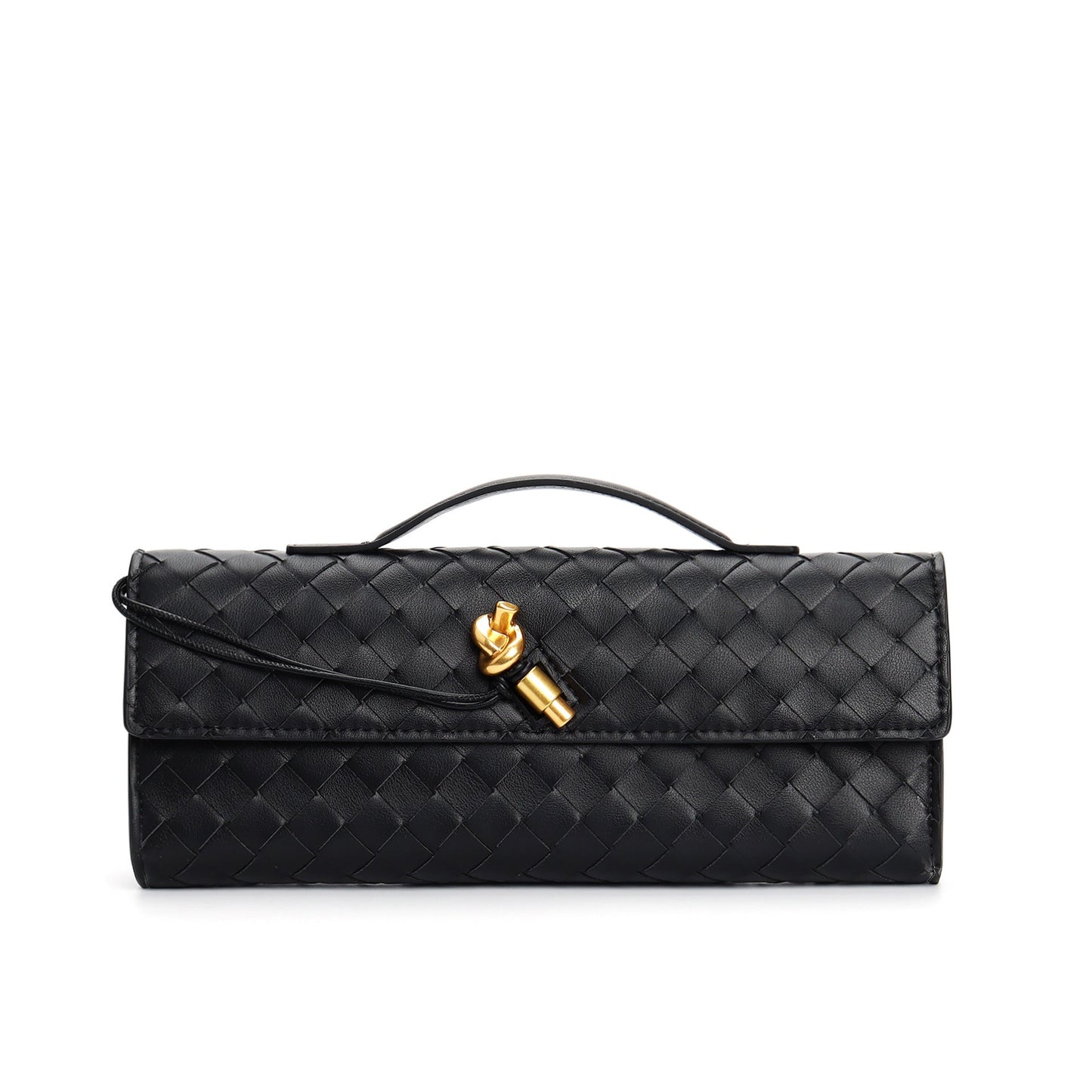 Edle geflochtene Damen Clutch aus Echtmaterial mit verstellbarem Riemen – kompakt und vielseitig für alle Gelegenheiten