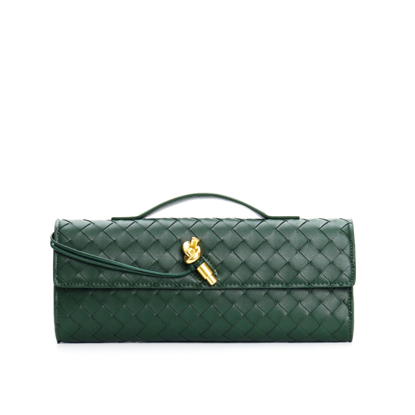 Edle geflochtene Damen Clutch aus Echtmaterial mit verstellbarem Riemen – kompakt und vielseitig für alle Gelegenheiten