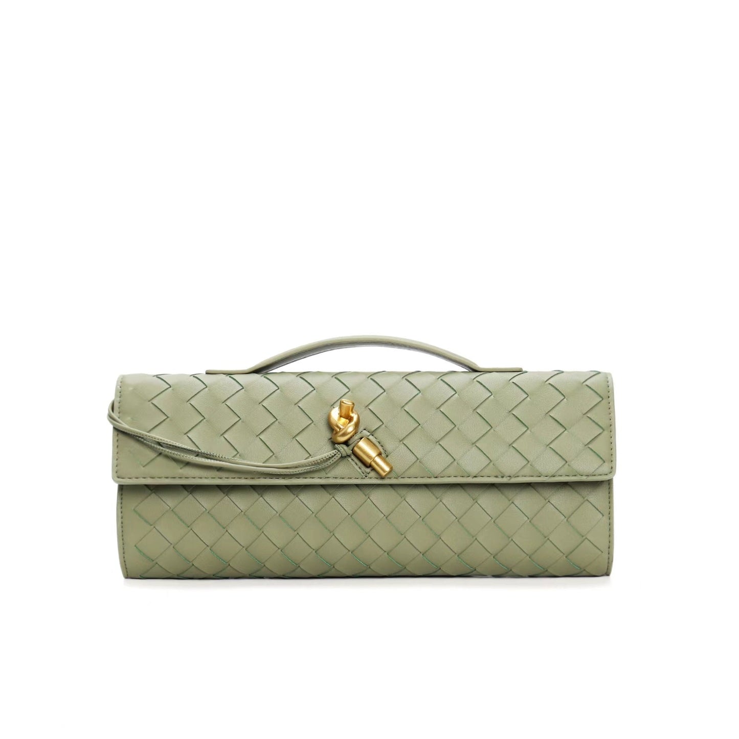 Edle geflochtene Damen Clutch aus Echtmaterial mit verstellbarem Riemen – kompakt und vielseitig für alle Gelegenheiten