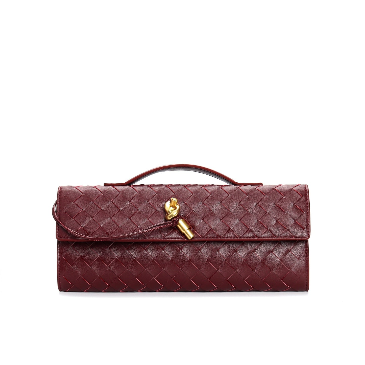 Edle geflochtene Damen Clutch aus Echtmaterial mit verstellbarem Riemen – kompakt und vielseitig für alle Gelegenheiten