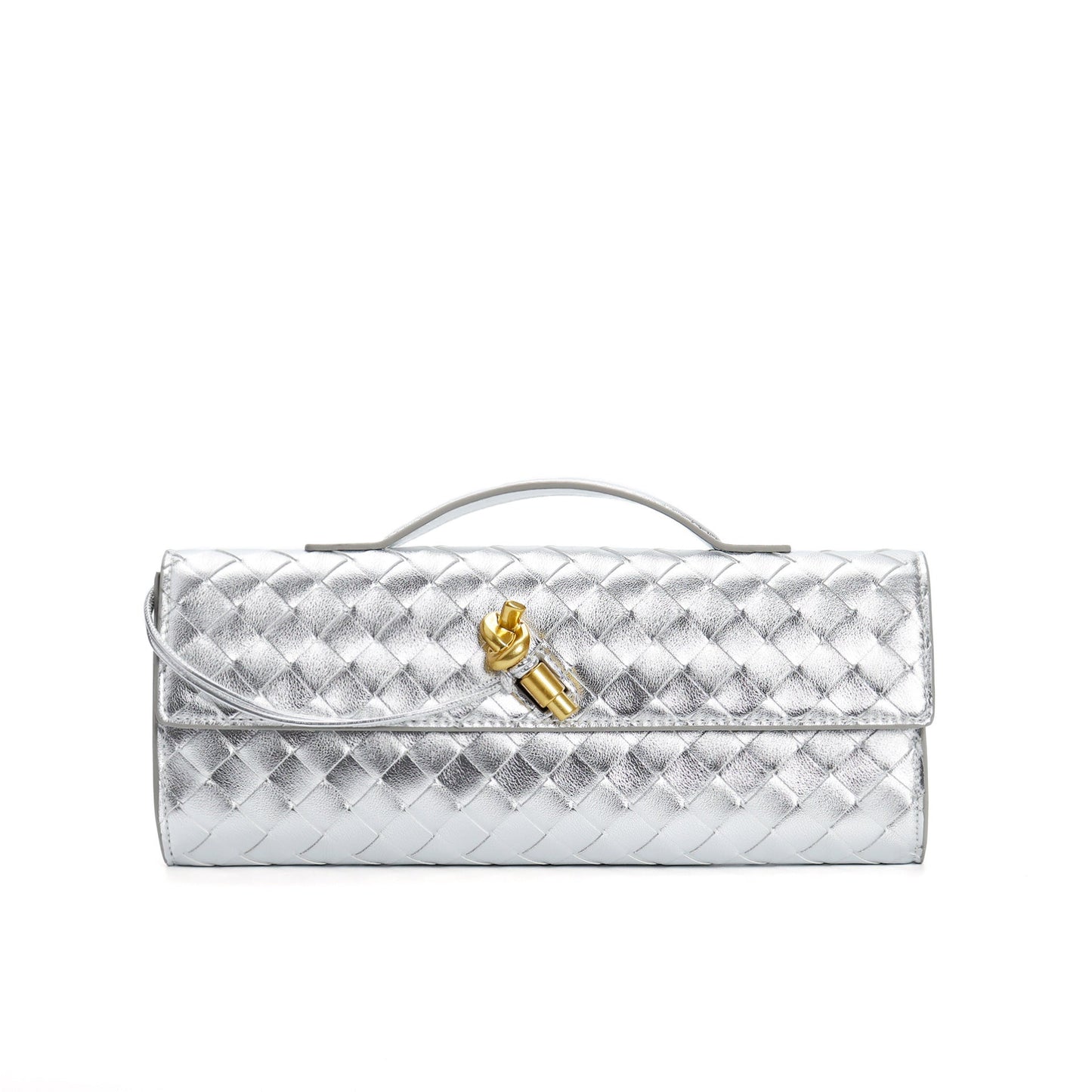 Edle geflochtene Damen Clutch aus Echtmaterial mit verstellbarem Riemen – kompakt und vielseitig für alle Gelegenheiten