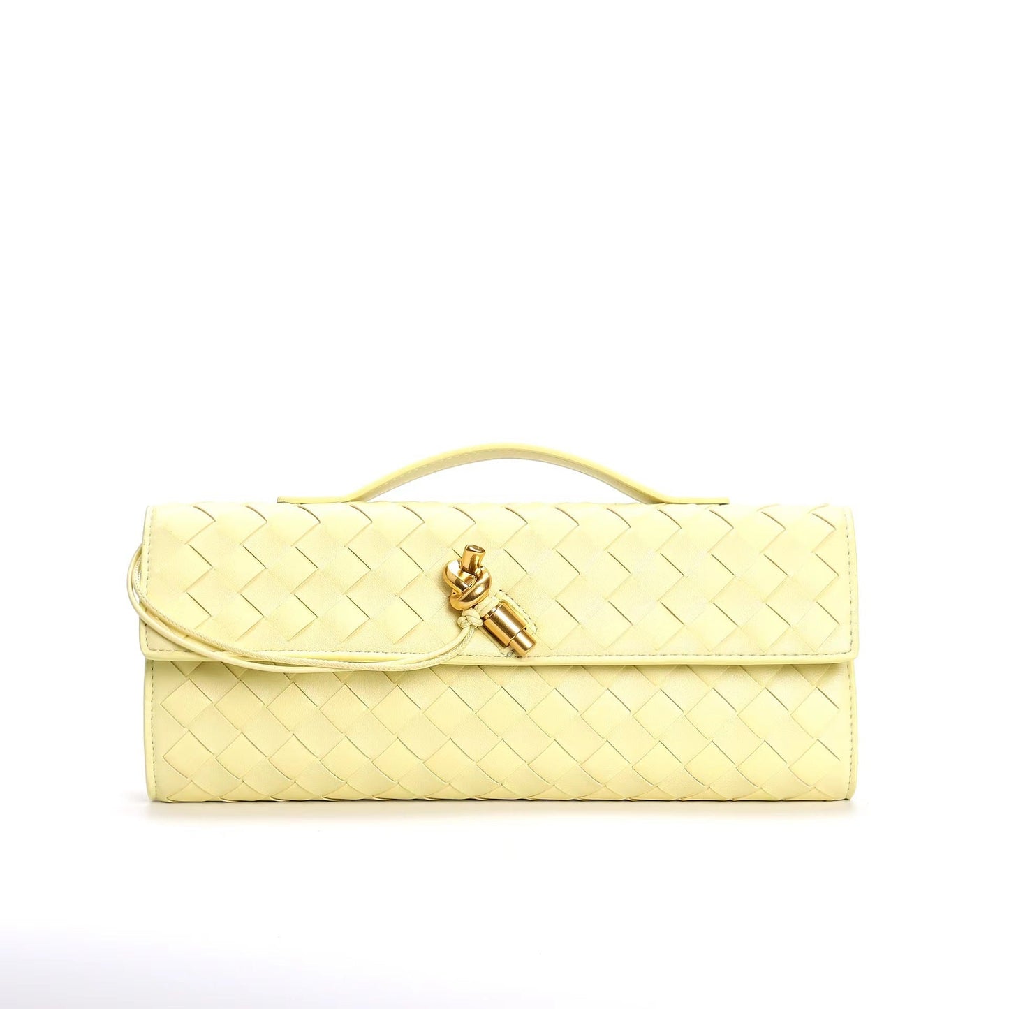 Edle geflochtene Damen Clutch aus Echtmaterial mit verstellbarem Riemen – kompakt und vielseitig für alle Gelegenheiten