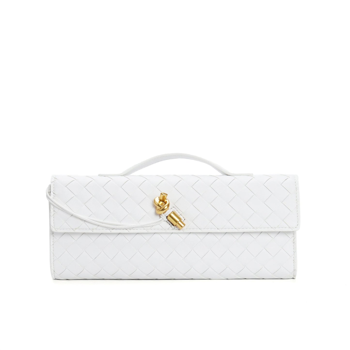 Edle geflochtene Damen Clutch aus Echtmaterial mit verstellbarem Riemen – kompakt und vielseitig für alle Gelegenheiten