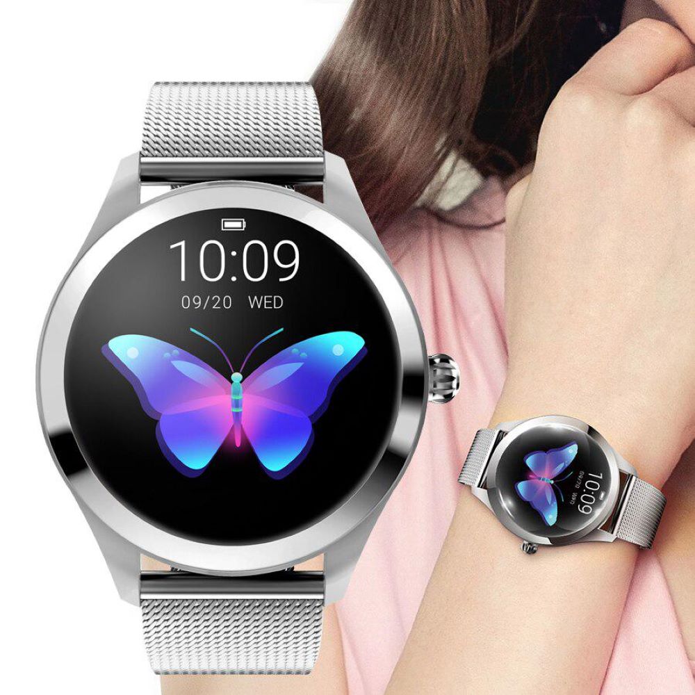 Elegante Smartwatch für Damen aus Edelstahl mit Großem Display, IP68 Wasserdicht und Fitnessfunktionen