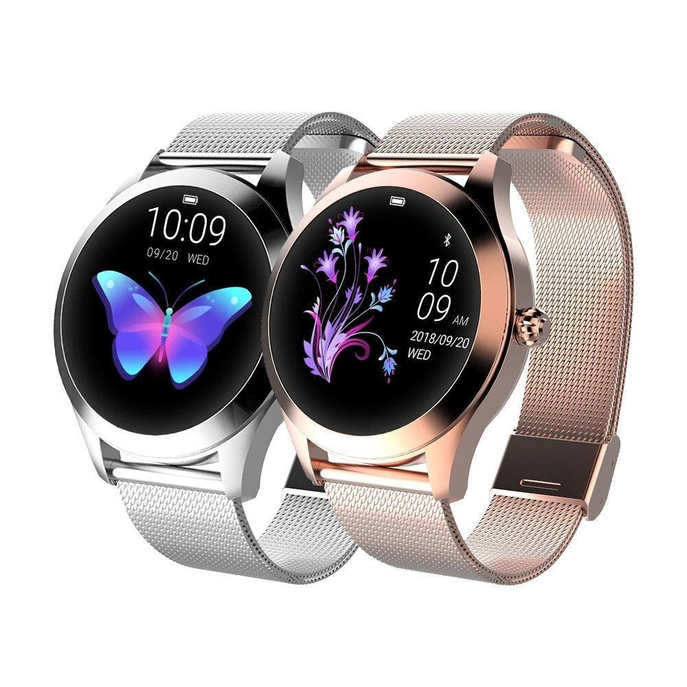 Elegante Smartwatch für Damen aus Edelstahl mit Großem Display, IP68 Wasserdicht und Fitnessfunktionen