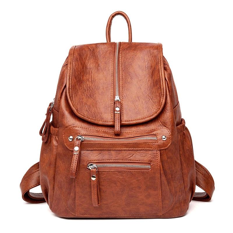 Eleganter Rucksack für Damen – Vintage-Tagesrucksack mit Reißverschluss und geräumigem Hauptfach